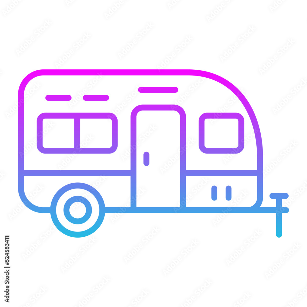 Caravan Line Gradient Icon