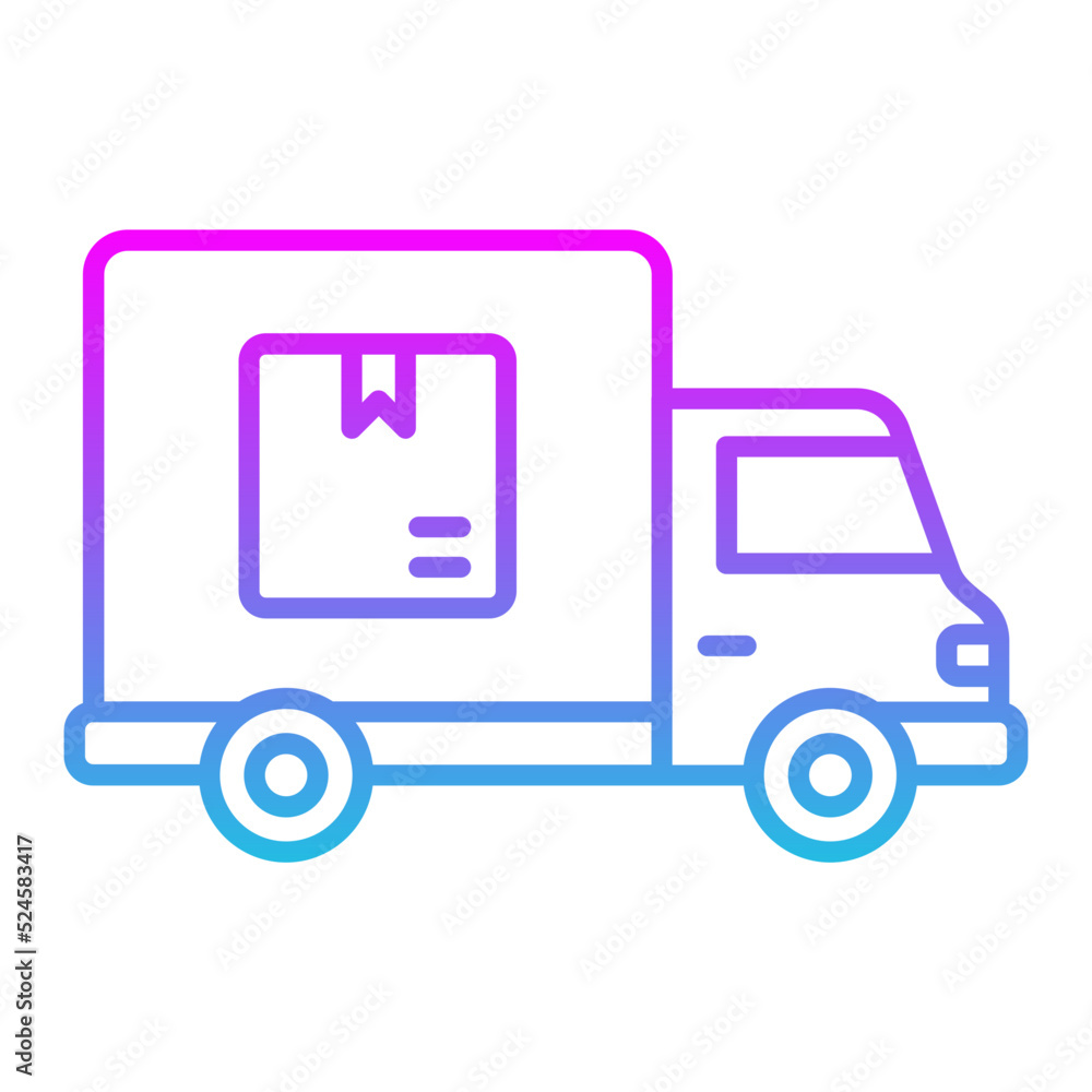 Delivery Truck Line Gradient Icon