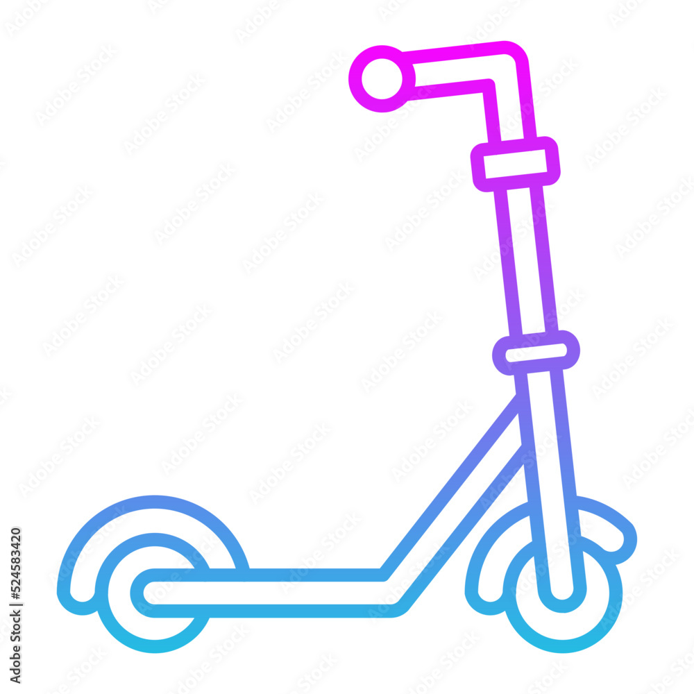 Kick Scooter Line Gradient Icon Kick Scooter Line Gradient Icon
