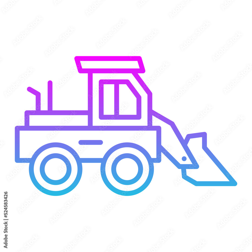 Loader Truck Line Gradient Icon Loader Truck Line Gradient Icon