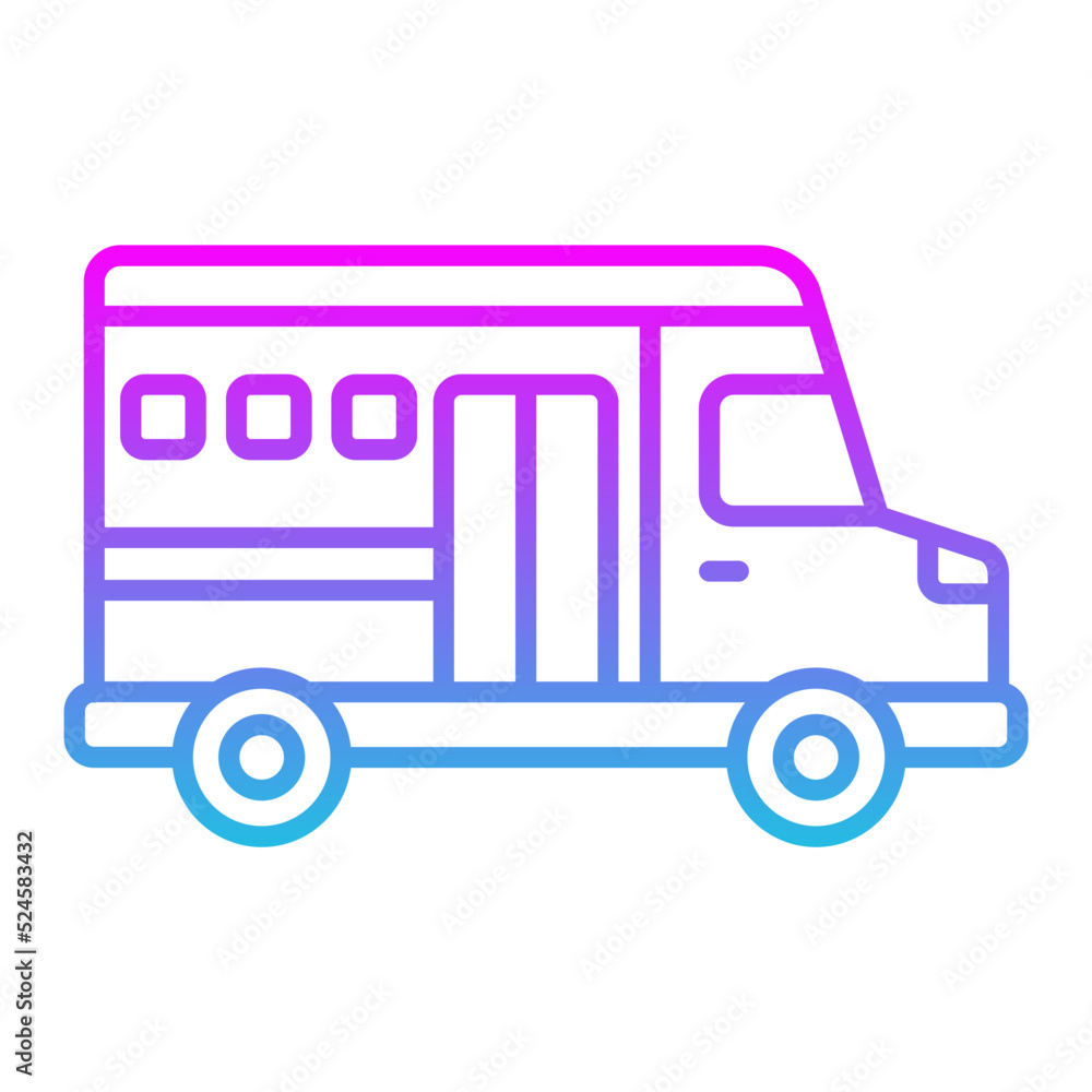 School Bus Line Gradient Icon School Bus Line Gradient Icon
