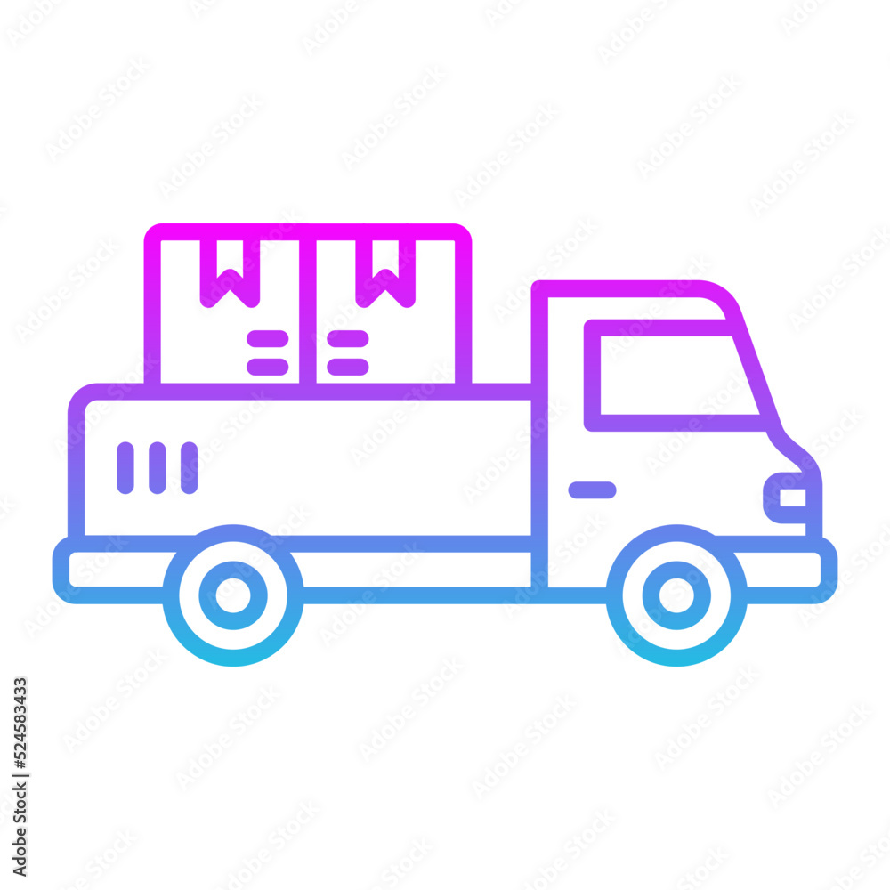 Pickup Truck Line Gradient Icon Pickup Truck Line Gradient Icon