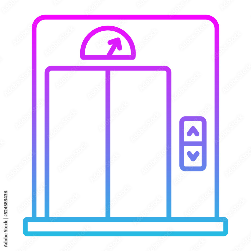 Elevator Line Gradient Icon Elevator Line Gradient Icon