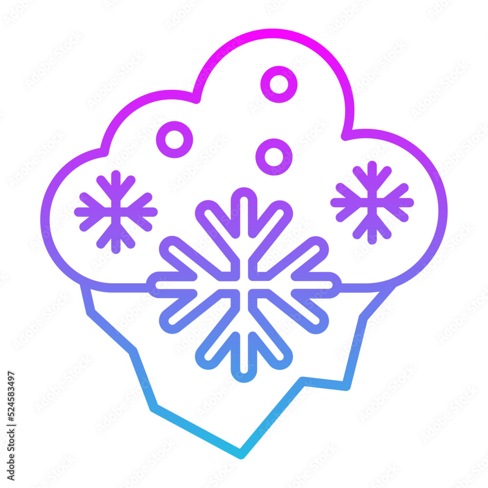 Freezing Weather Line Gradient Icon Freezing Weather Line Gradient Icon