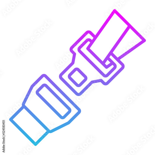 Seat Belt Line Gradient Icon