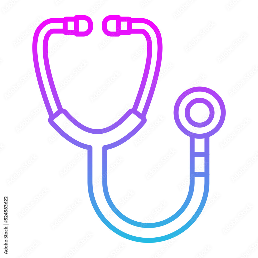 Stethoscope Line Gradient Icon Stethoscope Line Gradient Icon