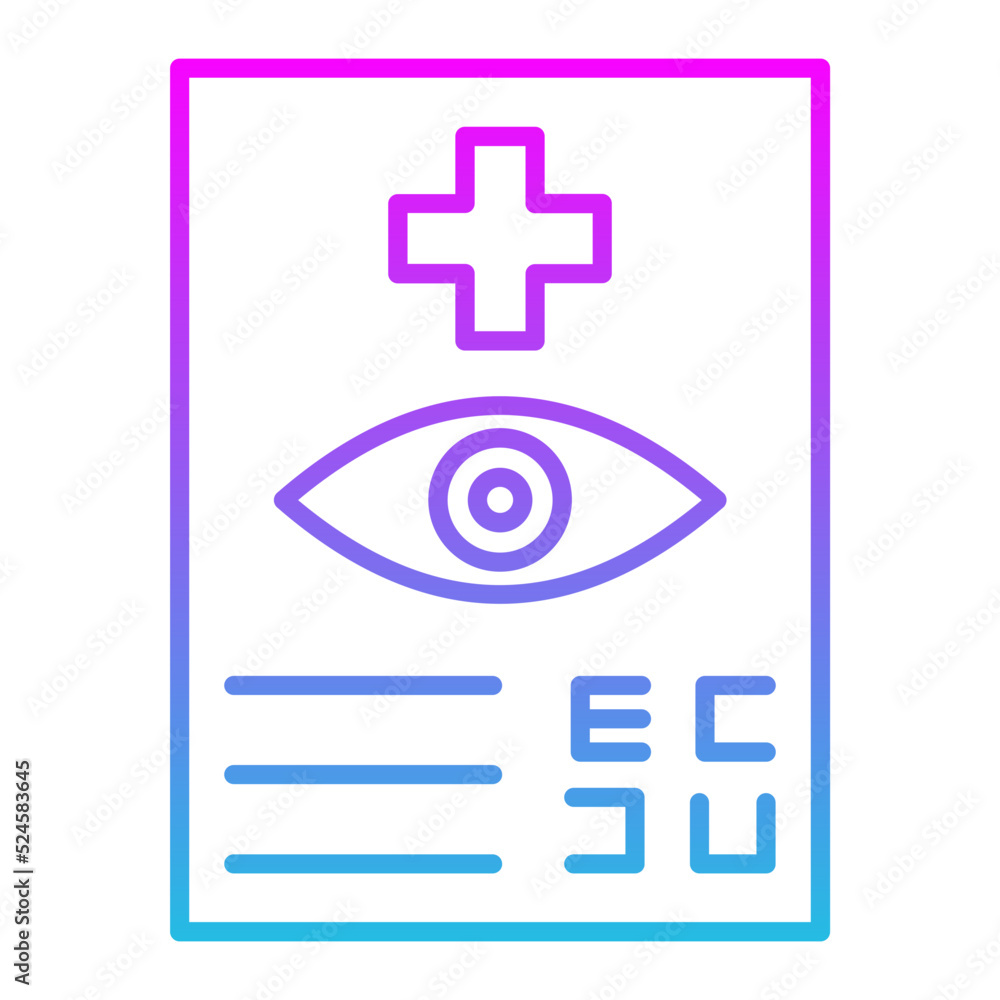 Obraz premium Eye Test Line Gradient Icon