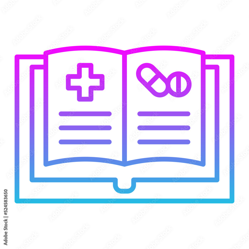 Obraz premium Medical Book Line Gradient Icon