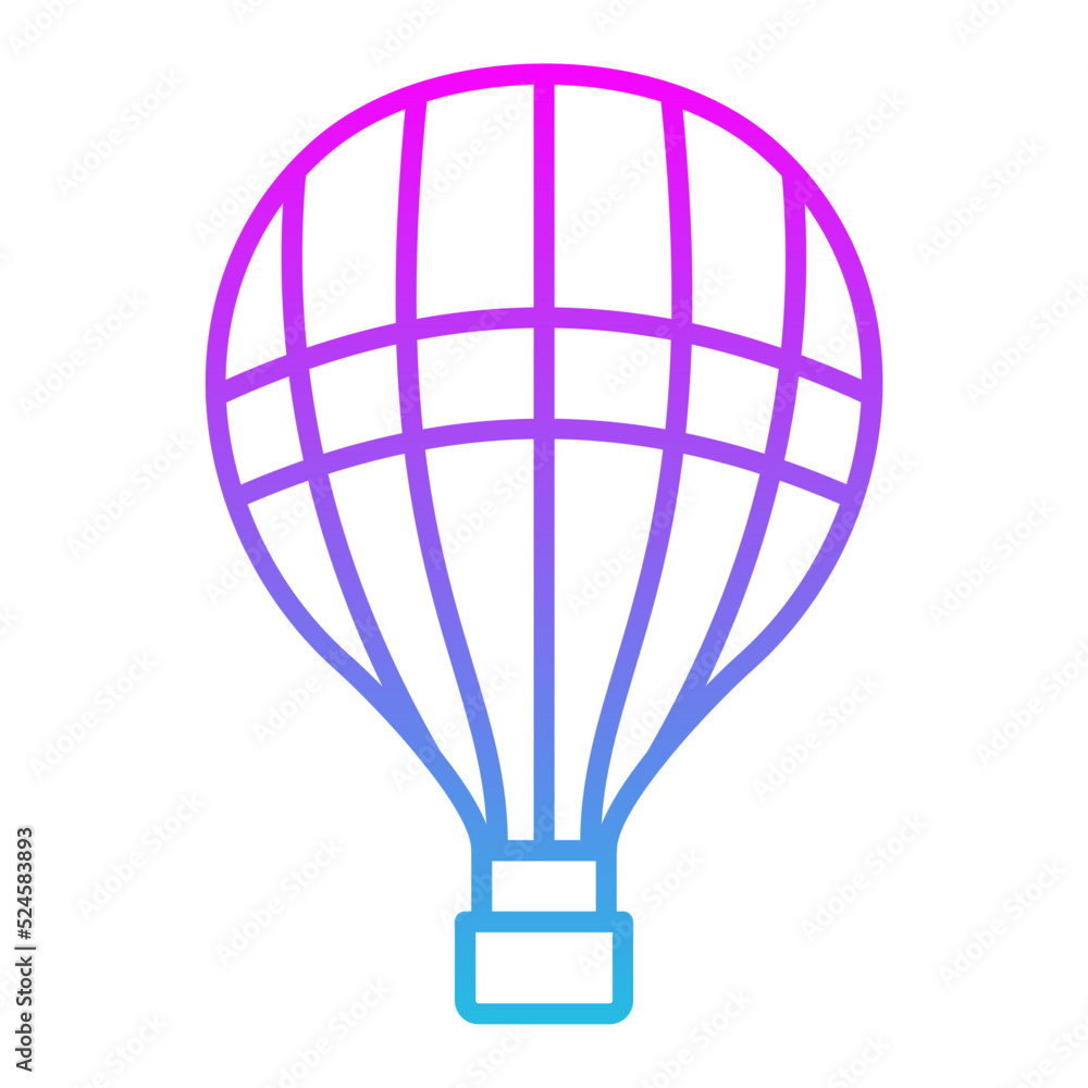 Obraz premium Hot Air Balloon Line Gradient Icon