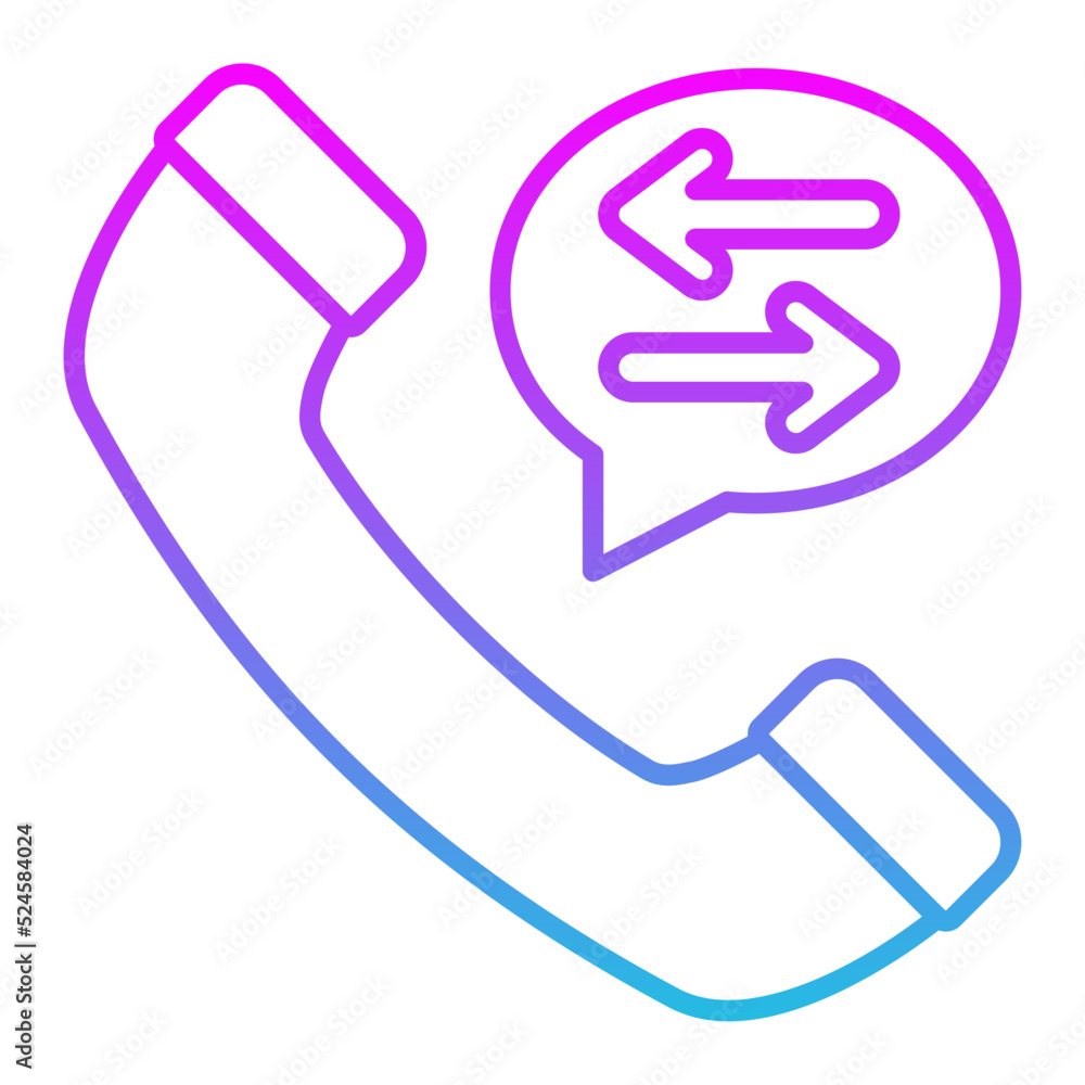 Call Transfer Line Gradient Icon Call Transfer Line Gradient Icon