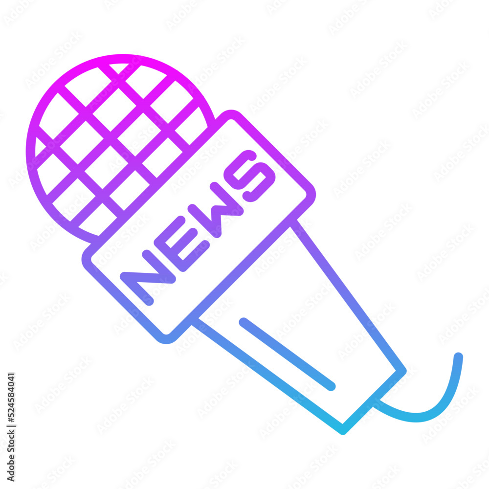 Microphone Line Gradient Icon Microphone Line Gradient Icon