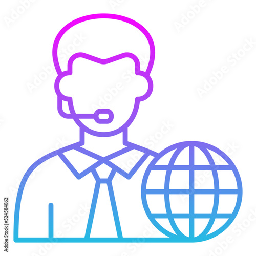 News Reporter Line Gradient Icon