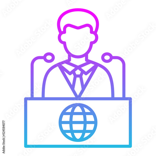 Conference Line Gradient Icon