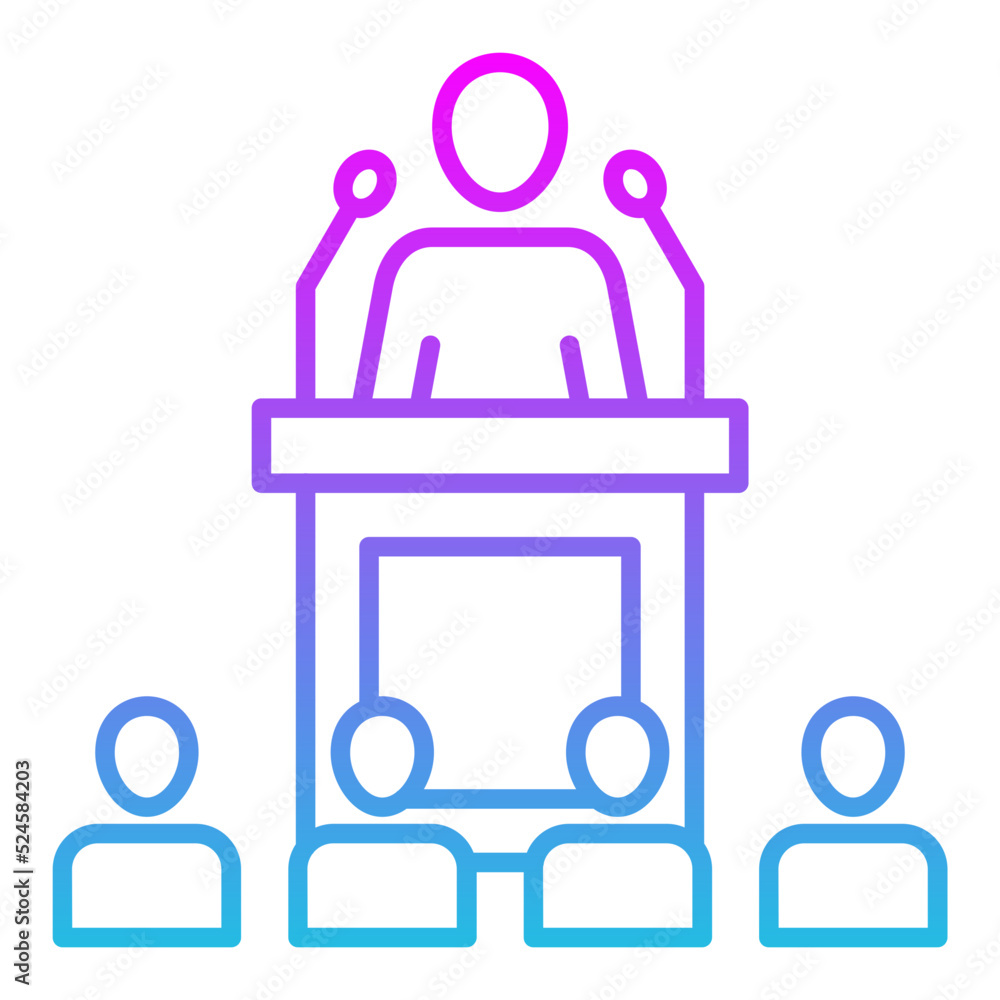 Conference Line Gradient Icon Conference Line Gradient Icon