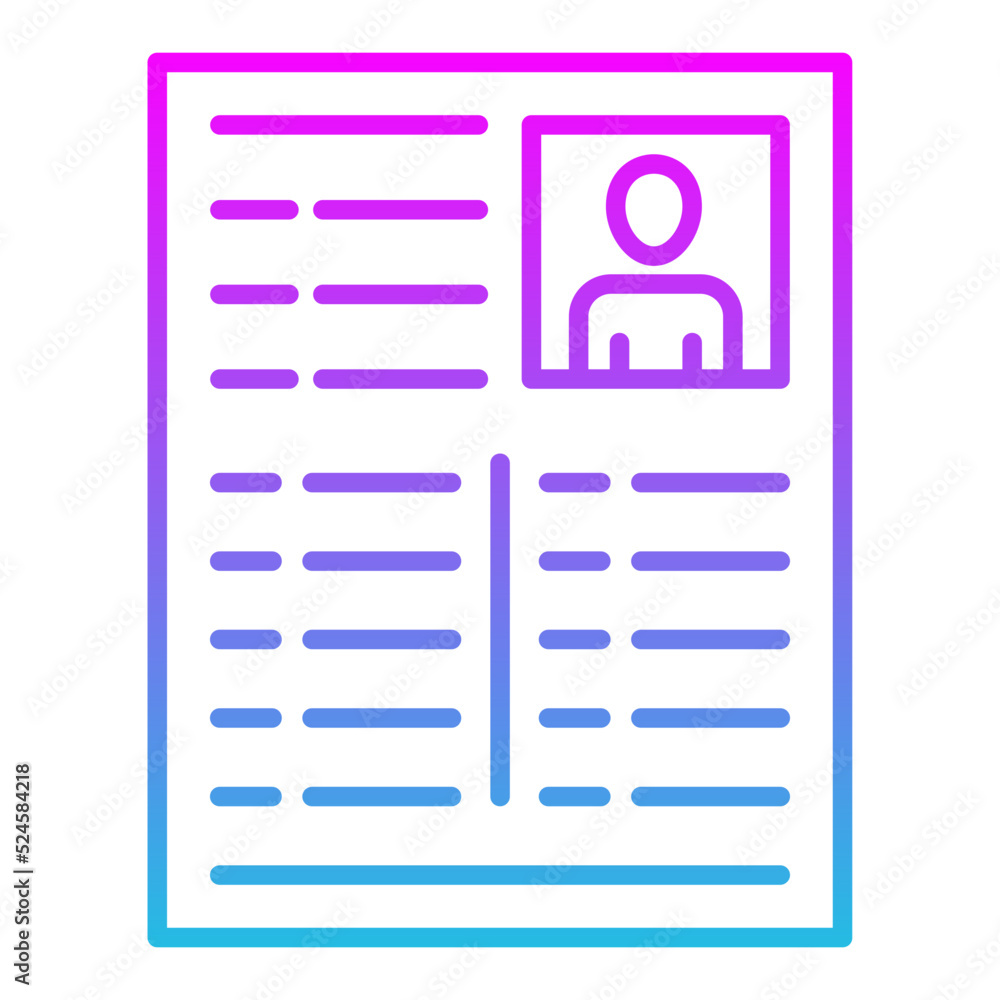 Curriculum Vitae Line Gradient Icon Curriculum Vitae Line Gradient Icon