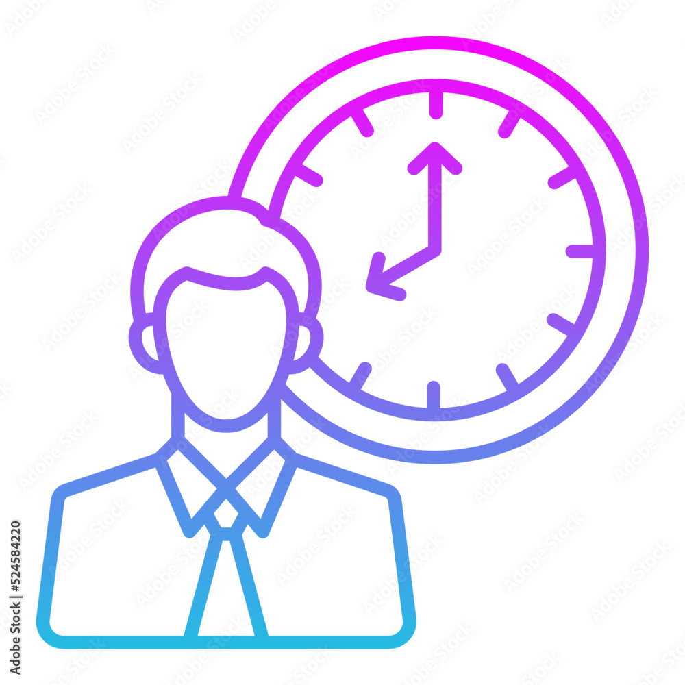 Clock Line Gradient Icon Clock Line Gradient Icon