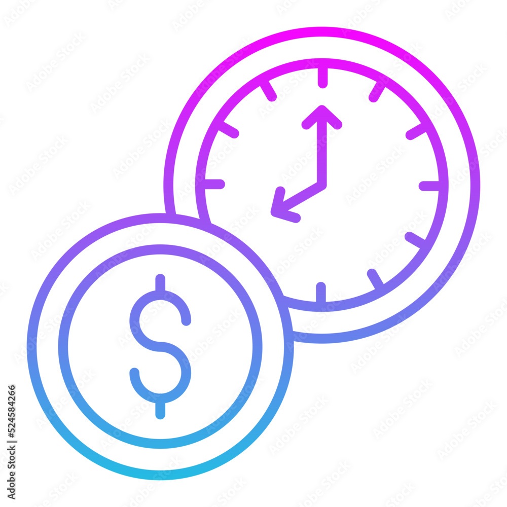 Time Is Money Line Gradient Icon Time Is Money Line Gradient Icon