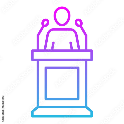 Speech Line Gradient Icon