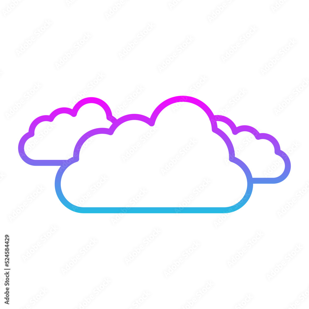 Clouds Line Gradient Icon Clouds Line Gradient Icon