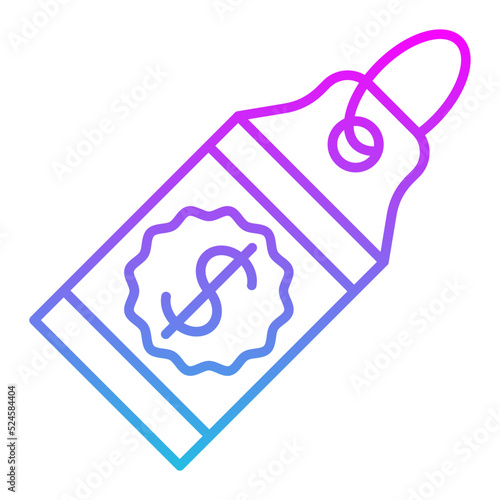 Price Tag Line Gradient Icon