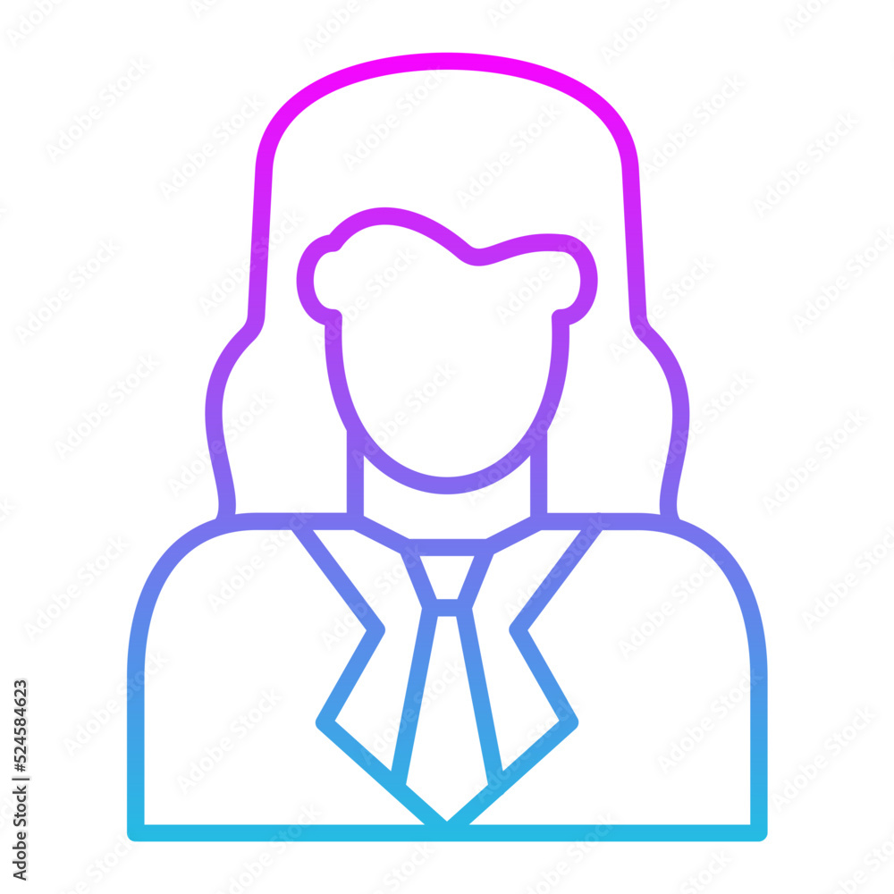 Obraz premium Female Accountant Line Gradient Icon