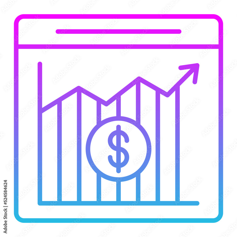Stock Exchange App Line Gradient Icon Stock Exchange App Line Gradient Icon