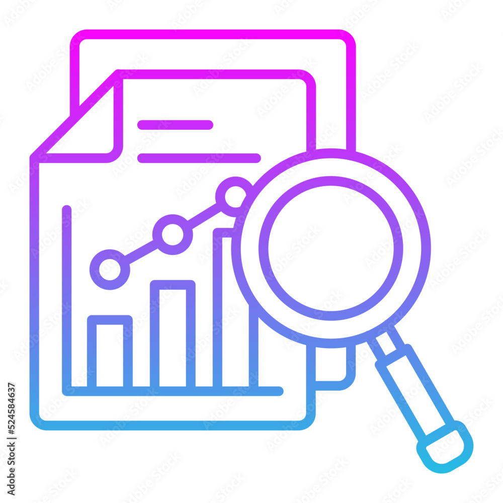 Data Analysis Line Gradient Icon Data Analysis Line Gradient Icon