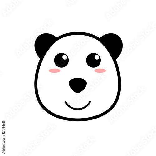 Cute baby panda. Baby panda face. Logo of a baby panda.