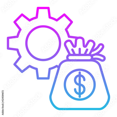 Money Management Line Gradient Icon