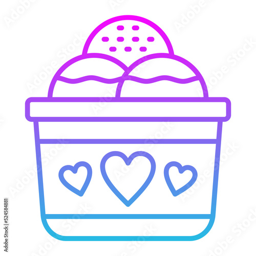 Ice Cream Line Gradient Icon