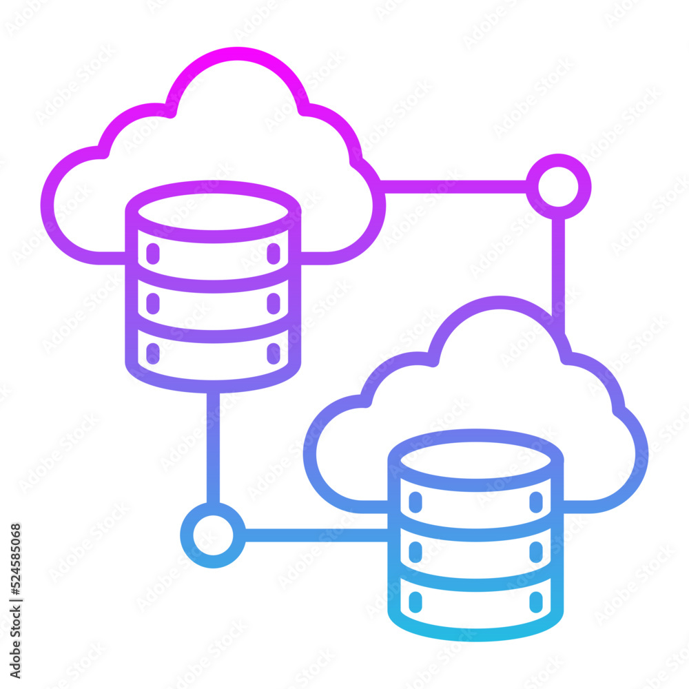 Cloud Storage Line Gradient Icon