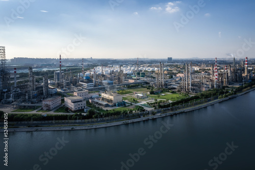 Aerial photography of large factory buildings