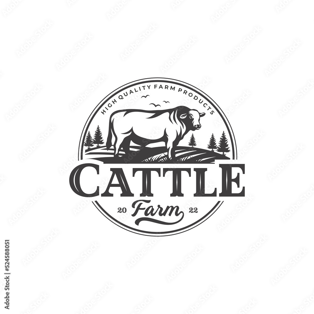Cattle Farm Logo Vector Template Cattle Farm Logo Vector Template
