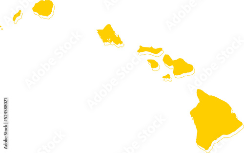 America hawaii  vector map.Hand drawn minimalism style.