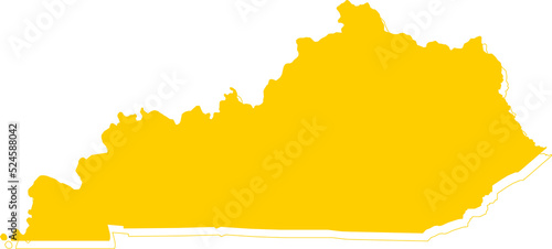 America Kentucky vector map.Hand drawn minimalism style.