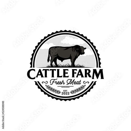 Cattle Farm Logo Vector Template