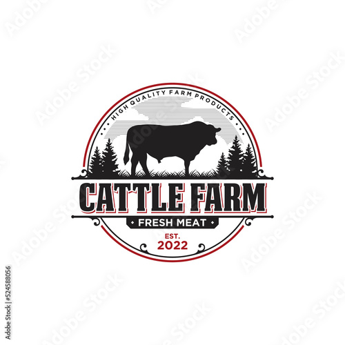 Cattle Farm Logo Vector Template