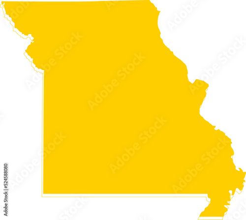 America Missouri vector map.Hand drawn minimalism style.