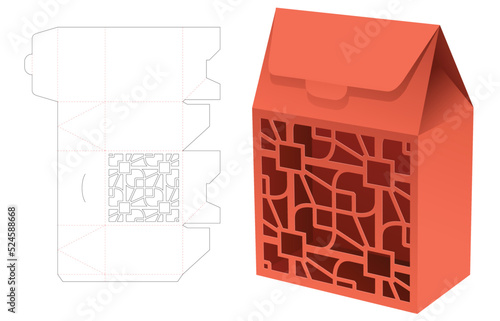 packaging box die cut template and 3D mockup