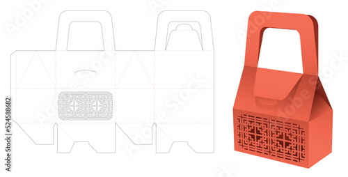 packaging box die cut template and 3D mockup