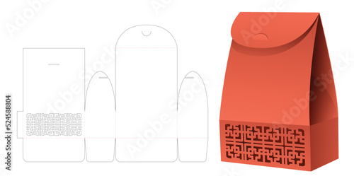 packaging box die cut template and 3D mockup