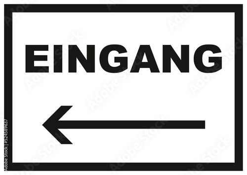 eingang links schild