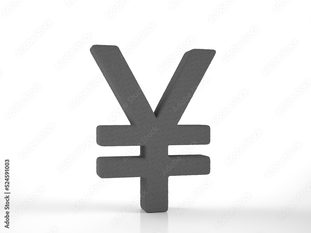 Obraz premium Knitted yen symbol