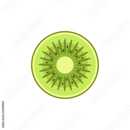 Half kiwi fruit vector illustration isolated on white background
