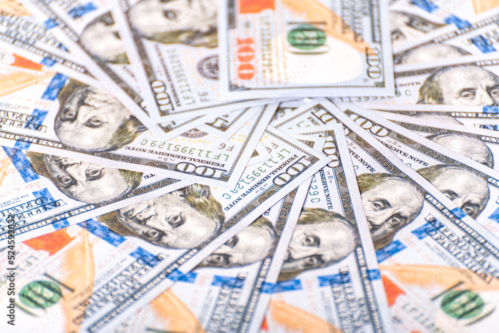 Dollars and gold bars and coins on the dollar Dollars and gold bars and coins on the dollar