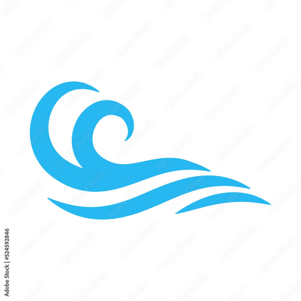 blue water wave line icon in the sea blue water wave line icon in the sea