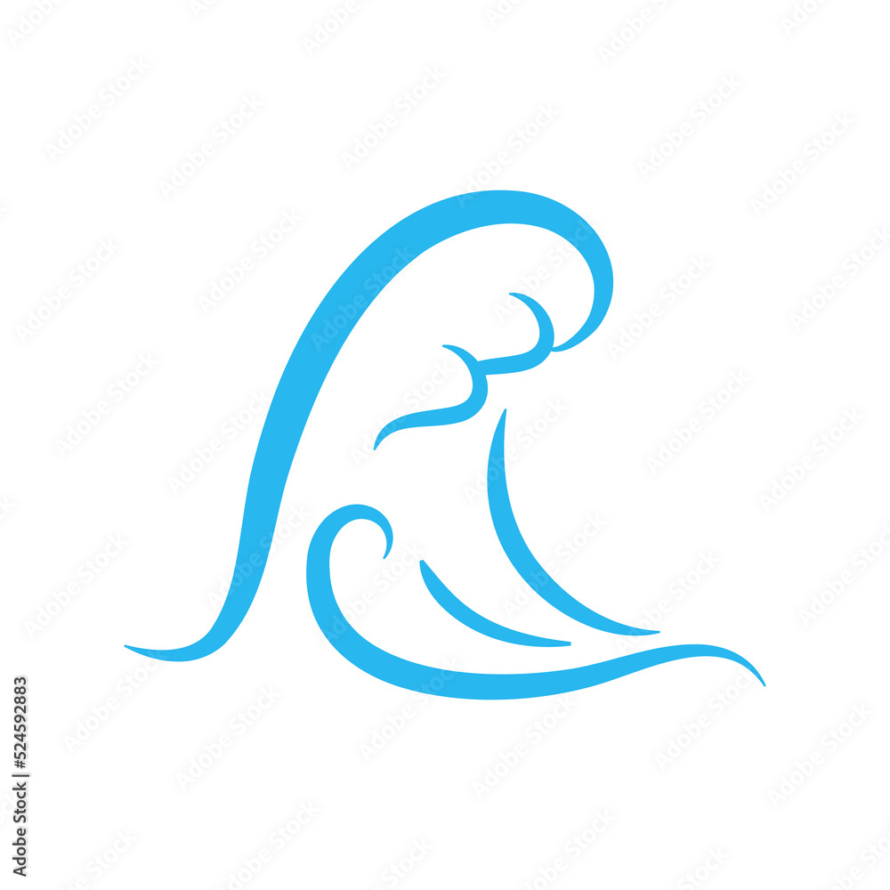 blue water wave line icon in the sea blue water wave line icon in the sea