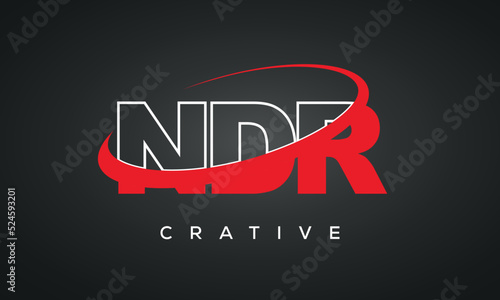 NDR letters typography monogram logo , creative modern logo icon with 360 symbol photo