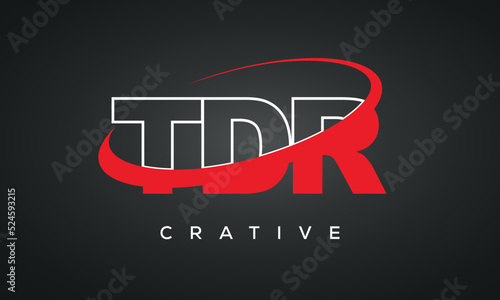 TDR letters typography monogram logo , creative modern logo icon with 360 symbol photo