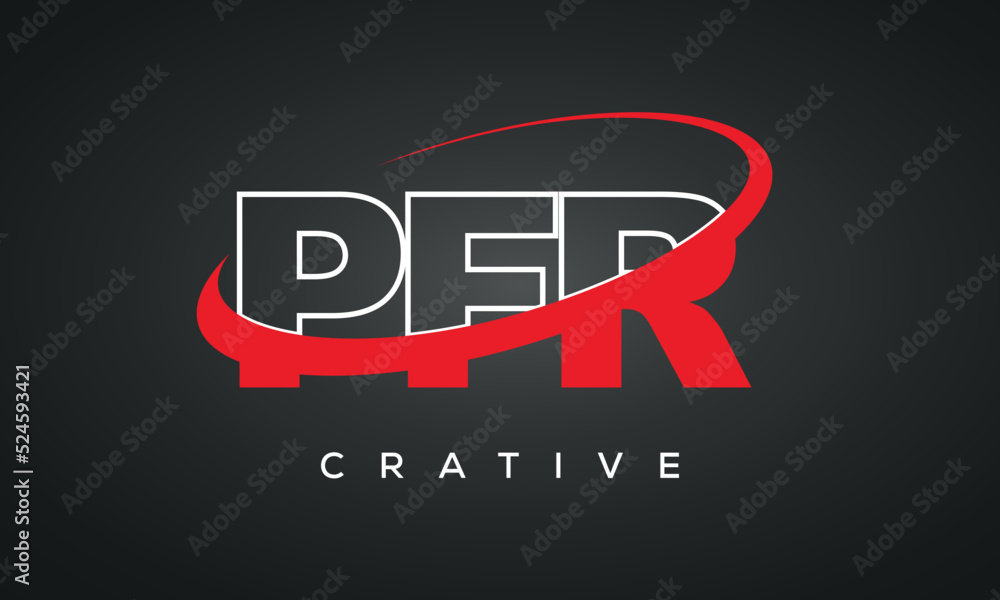 PFR letters typography monogram logo , creative modern logo icon with 360 symbol